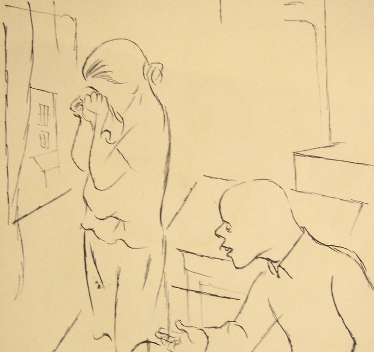 Without Results - China Ink Drawing on Paper by G. Grosz - 1925 - Expressionist Art by George Grosz