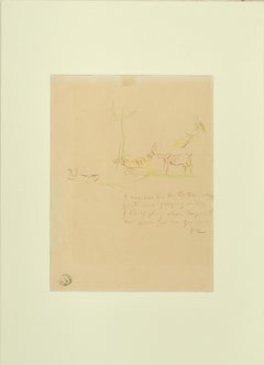 Bucolic Scene - 1930/40s - Oskar Kokoschka - Pencil Drawing