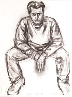 Figure of a Man - Charcoal Drawing by Bernardo Siciliano - 1993