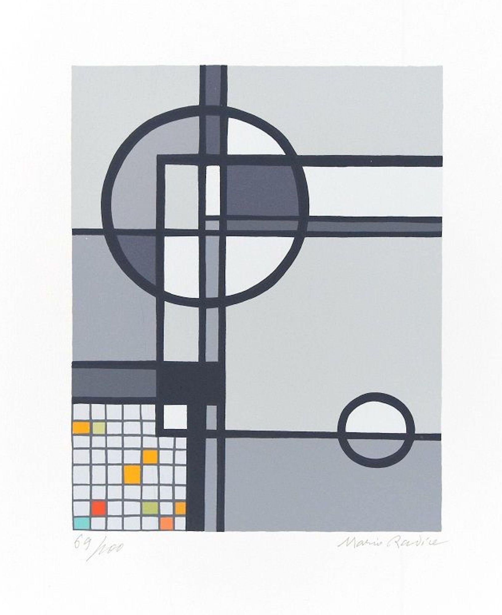 Image dimensions: 24.8 x 19.7 cm.

Canzone di Pomeriggio is a beautiful original colored serigraph on paper, realized by the Italian artist, one of the pioneer of the Abstract art, Mario Radice (1898-1987) and published in 1964 by La Nuova Foglio,