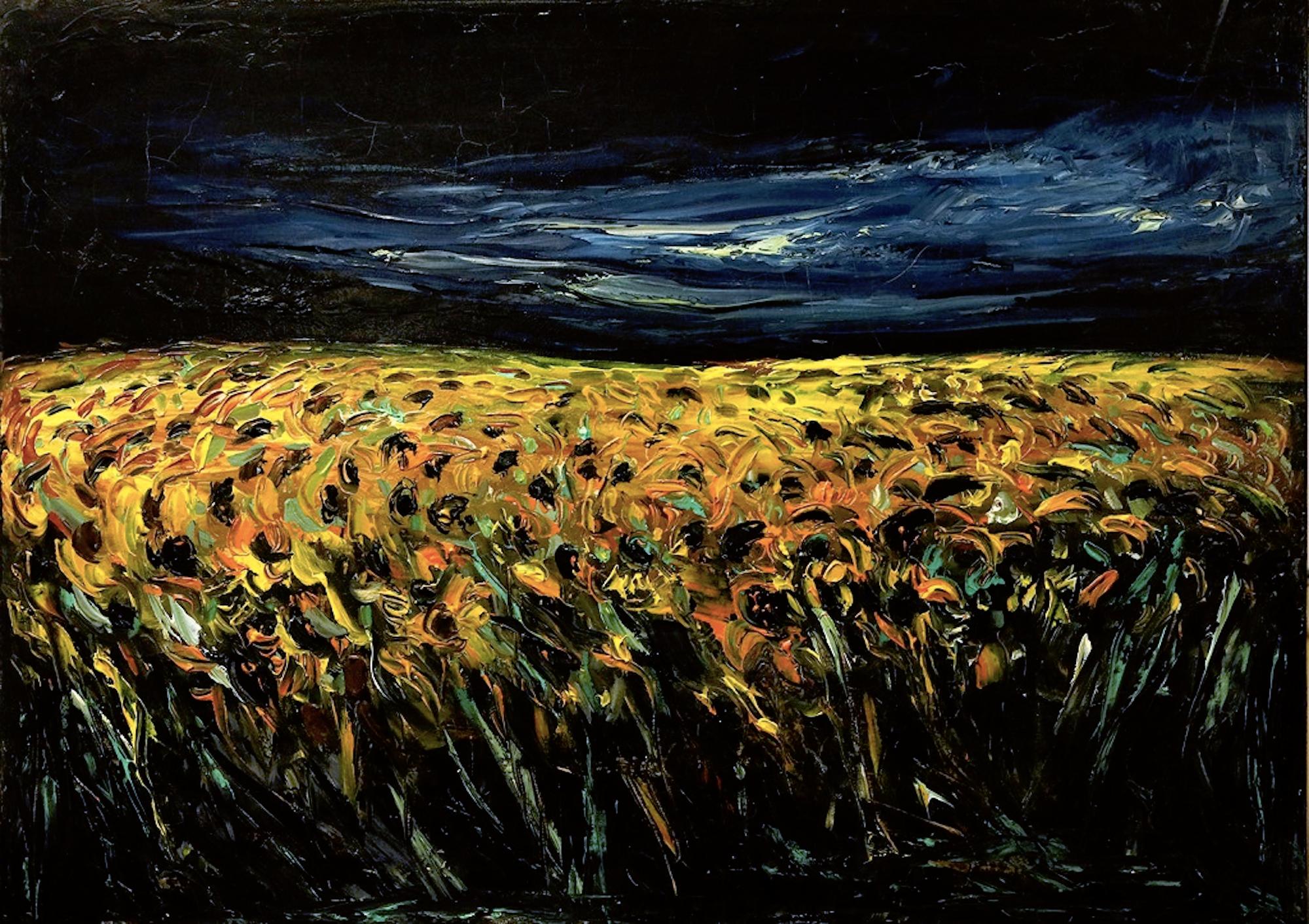 Sonnenblumenfeld – Öl auf Leinwand von Claudio Palmieri – 1985