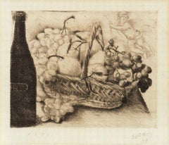 Untitled, Still Life - Original Etching and Drypoint by A. Soffici - 1939