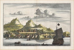 Antique View Of Tongling - Hand Watercolored Etching by A. Leide