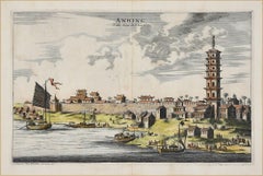 View Of Anning - Original Hand Watercolored Etching by A. Leide