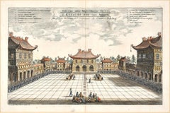 The Chinese Imperial Palace - Original Hand Watercolored Etching by A. Leide