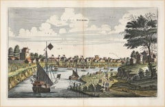 View Of Kuching - Original Hand Watercolored Etching by A. Leide