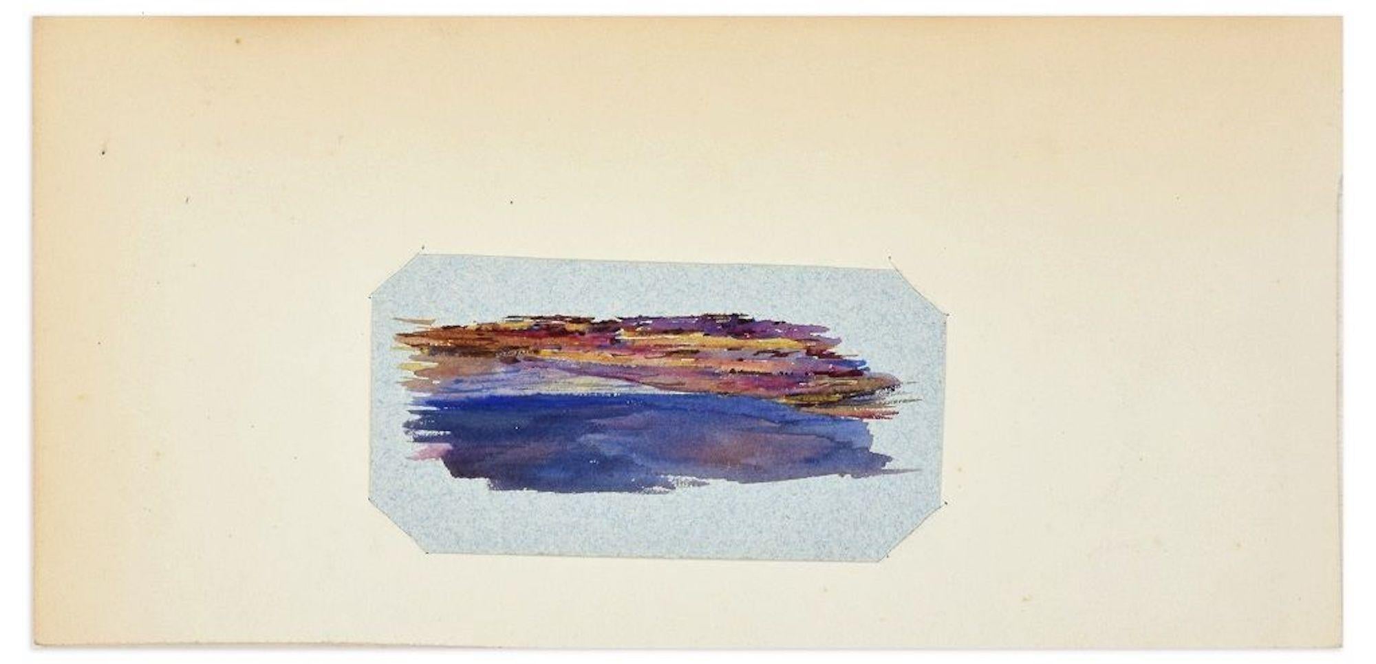 Abstract Painting Paul Henry Bony - Composition abstraite à la gouache d'origine de Paul Bony - années 1950