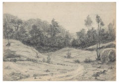 Im Wald - Bleistift- und Kohlezeichnung von Emile-Louis Minet - Anfang 1900