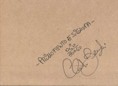 Primo Flauto e Signora - Original Öl auf Holzplatte von C. Benghi -