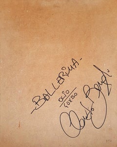 Ballerina – Öl auf Holzplatte von C. Benghi – 2000er Jahre