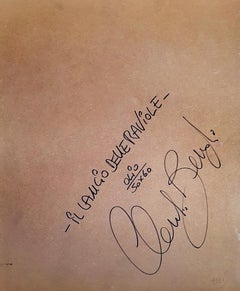 Il Lancio delle Raviole - Óleo sobre tabla de madera de C. Benghi - Años 2000