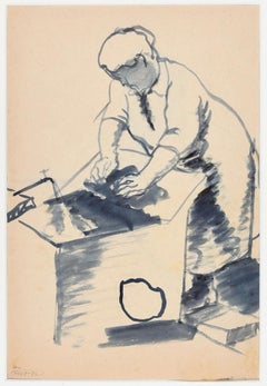 Woman - Original Watercolor Drawing by Ildebrando Urbani - 1931
