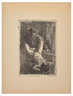 Le Mandarin - Original Etching by M. Flament - Early 1900