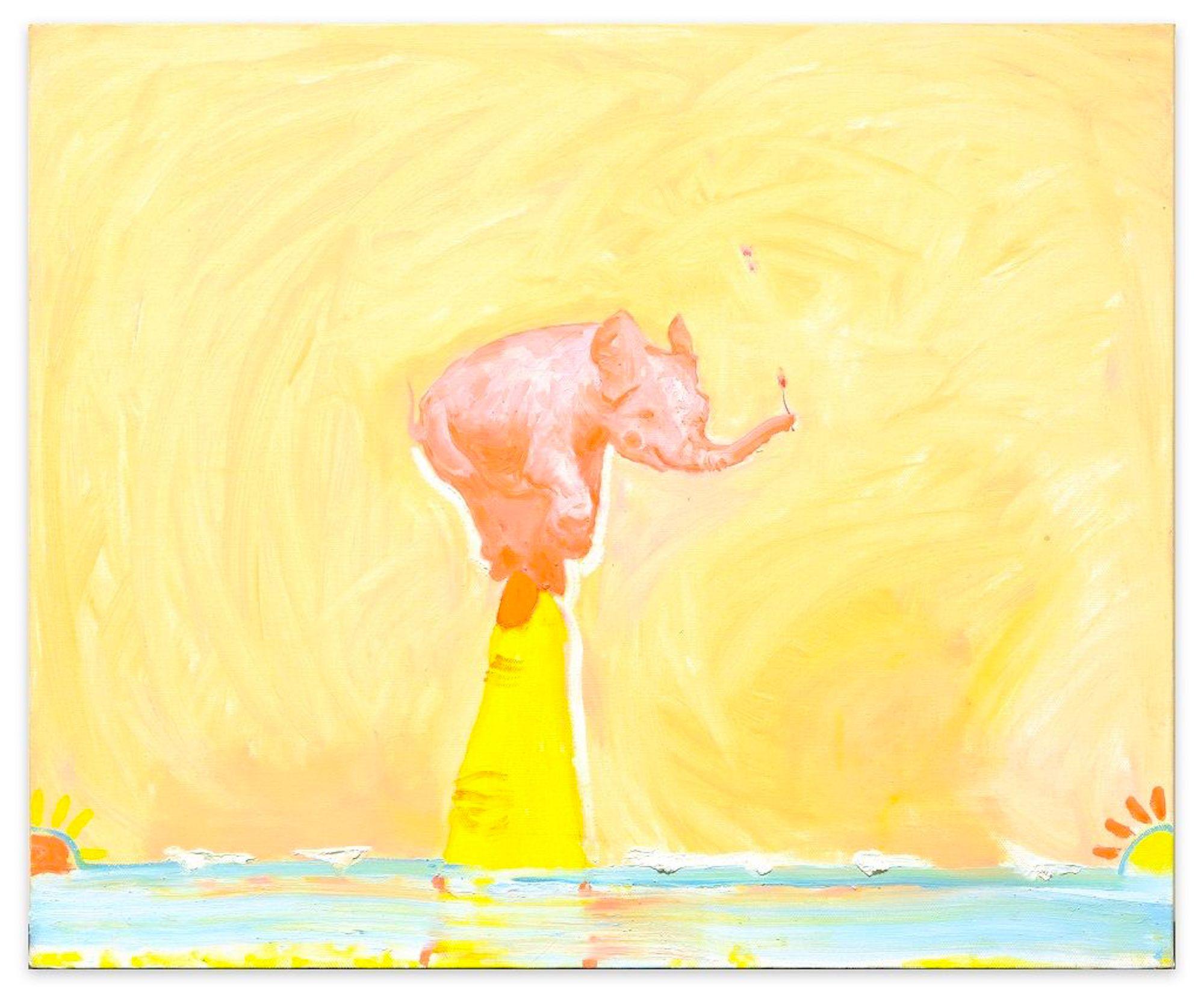 Pink Elephant ist ein Original-Ölgemälde auf Leinwand, das 2019 von der zeitgenössischen russischen Künstlerin Anastasia Kurakina realisiert wurde.

Signiert und datiert in schwarzer Tinte auf der Rückseite.

Dieses Originalgemälde stellt mit einer