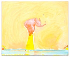 Pink Elephant - Original Oil on Canvas by Anastasia Kurakina - 2019