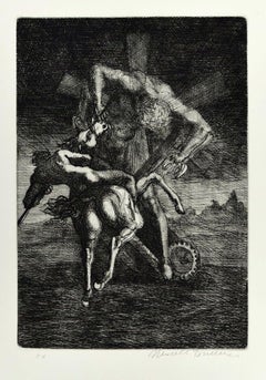 Untitled - From "Don Chisciotte" - Original Etching by M. Tommasi - 1970