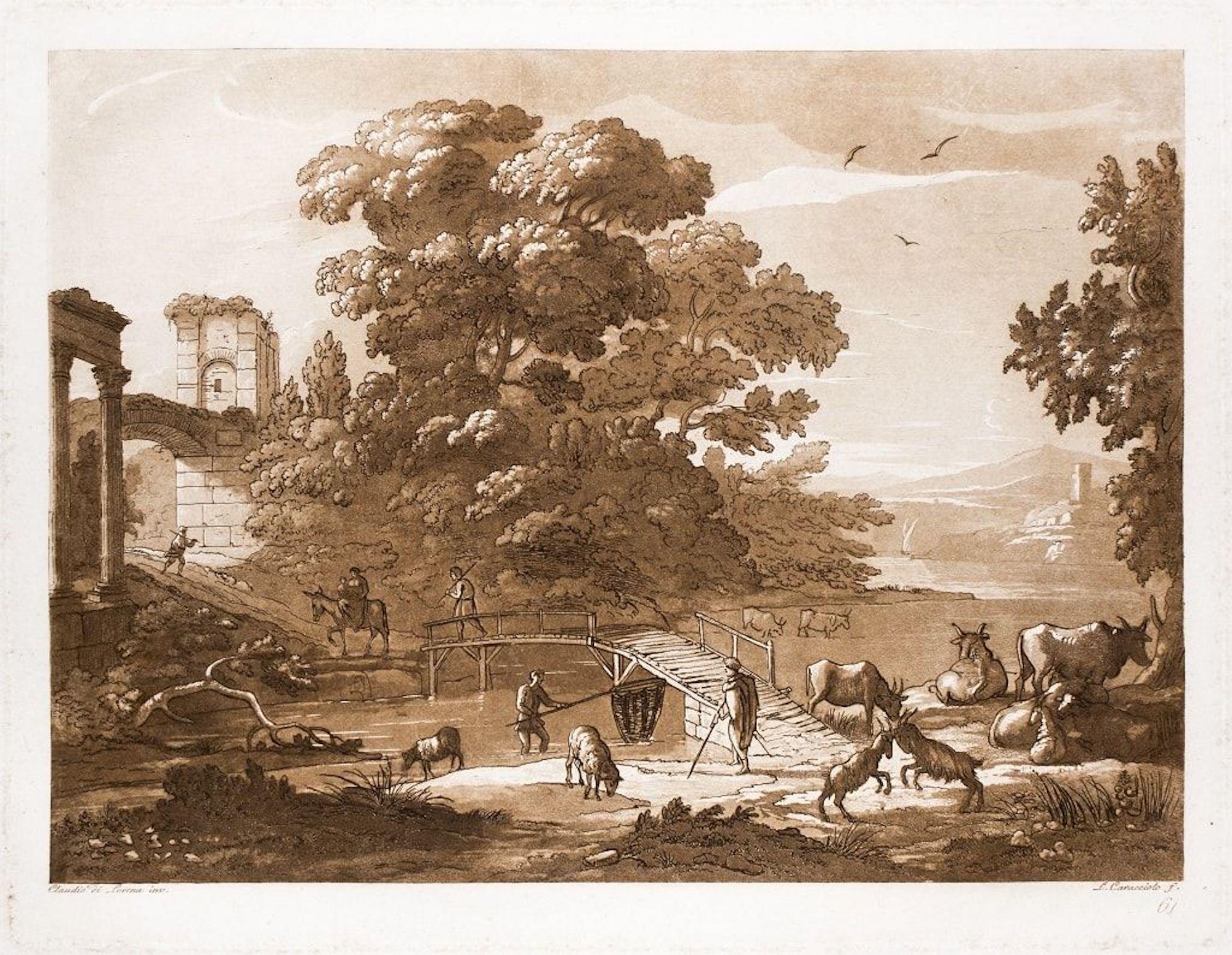 Liber Veritatis - B/W Etching after Claude Lorrain - 1815