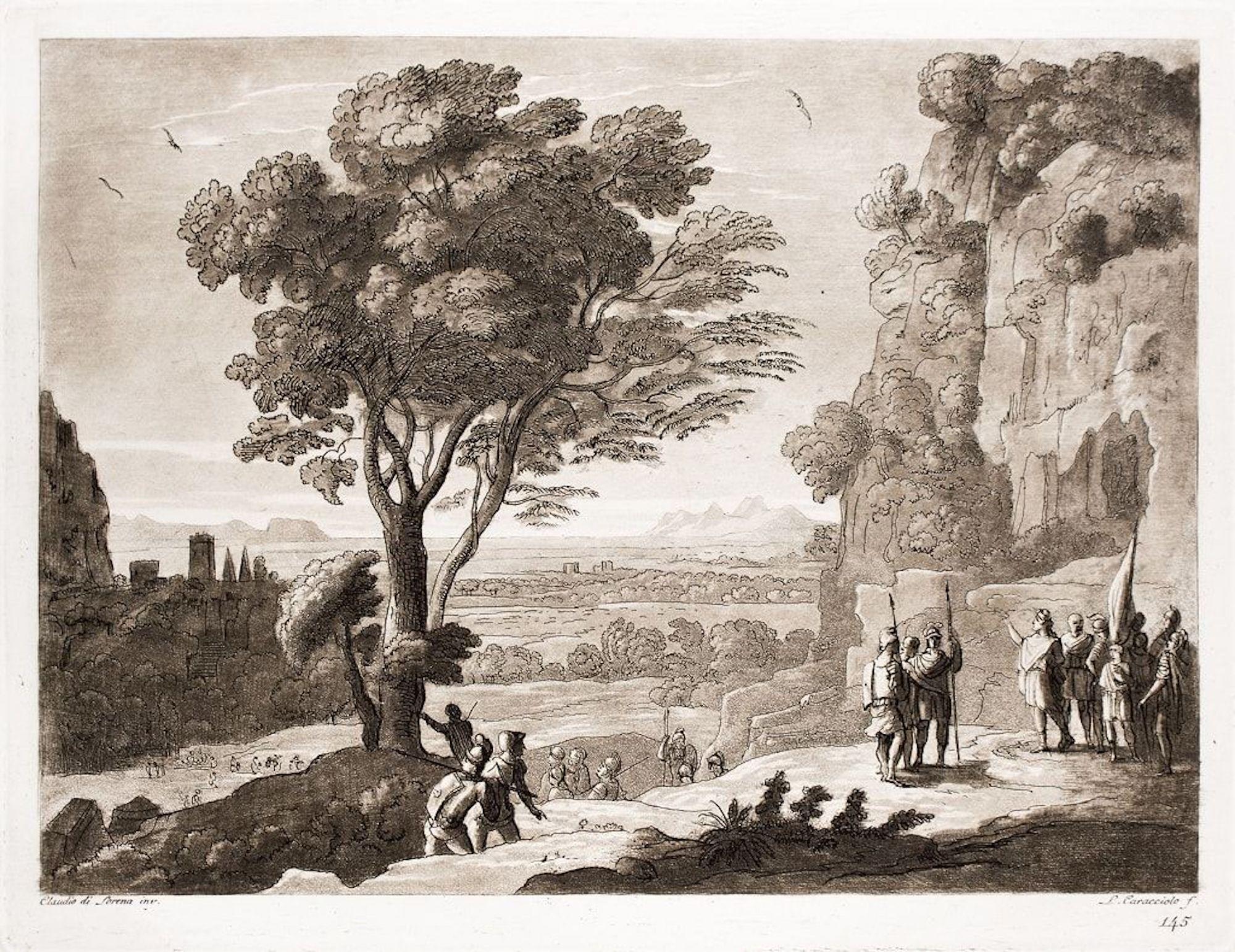 Liber Veritatis - Original B/W Etching after Claude Lorrain - 1815