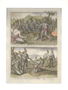 Ceremonias de un rey floridano - Aguafuerte de G. Pivati - 1746-1751
