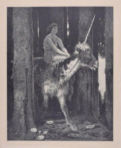Silence in the Woods - Original Woodcut After J.J. Weber - 1898