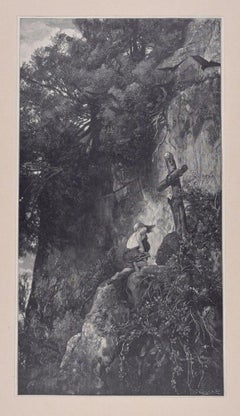 Centaur In The Smithy, gravure sur bois originale de J.J. Weber - 1898