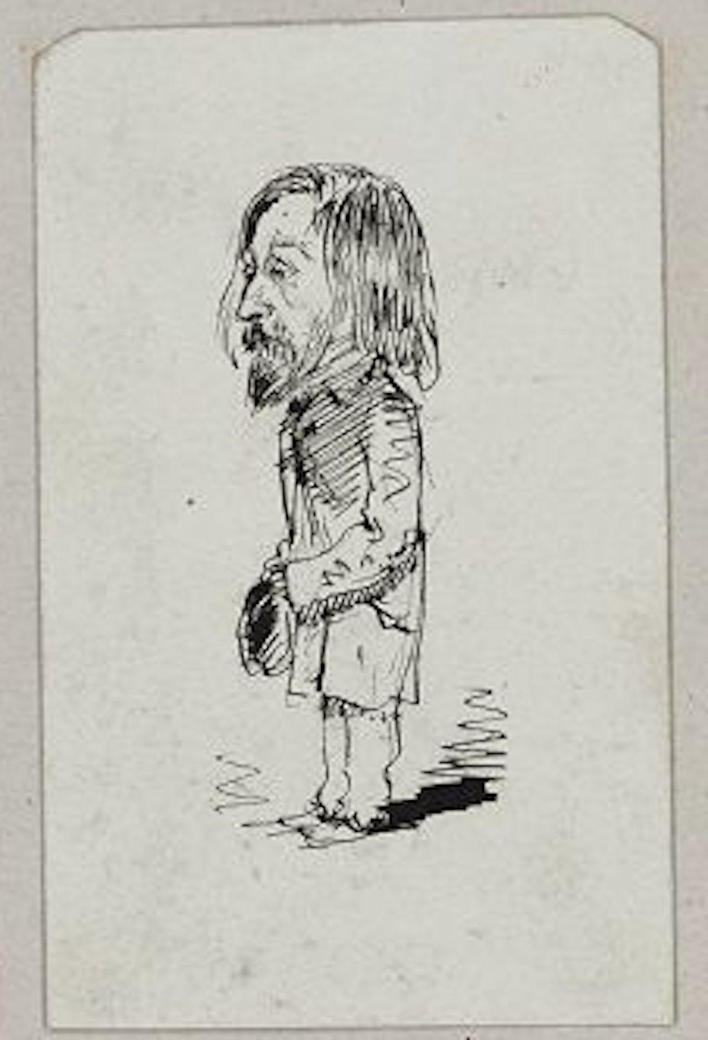 Unknown Figurative Art - Dupendant - Original Pen Drawing by Unknot French Artist End of 19th Century