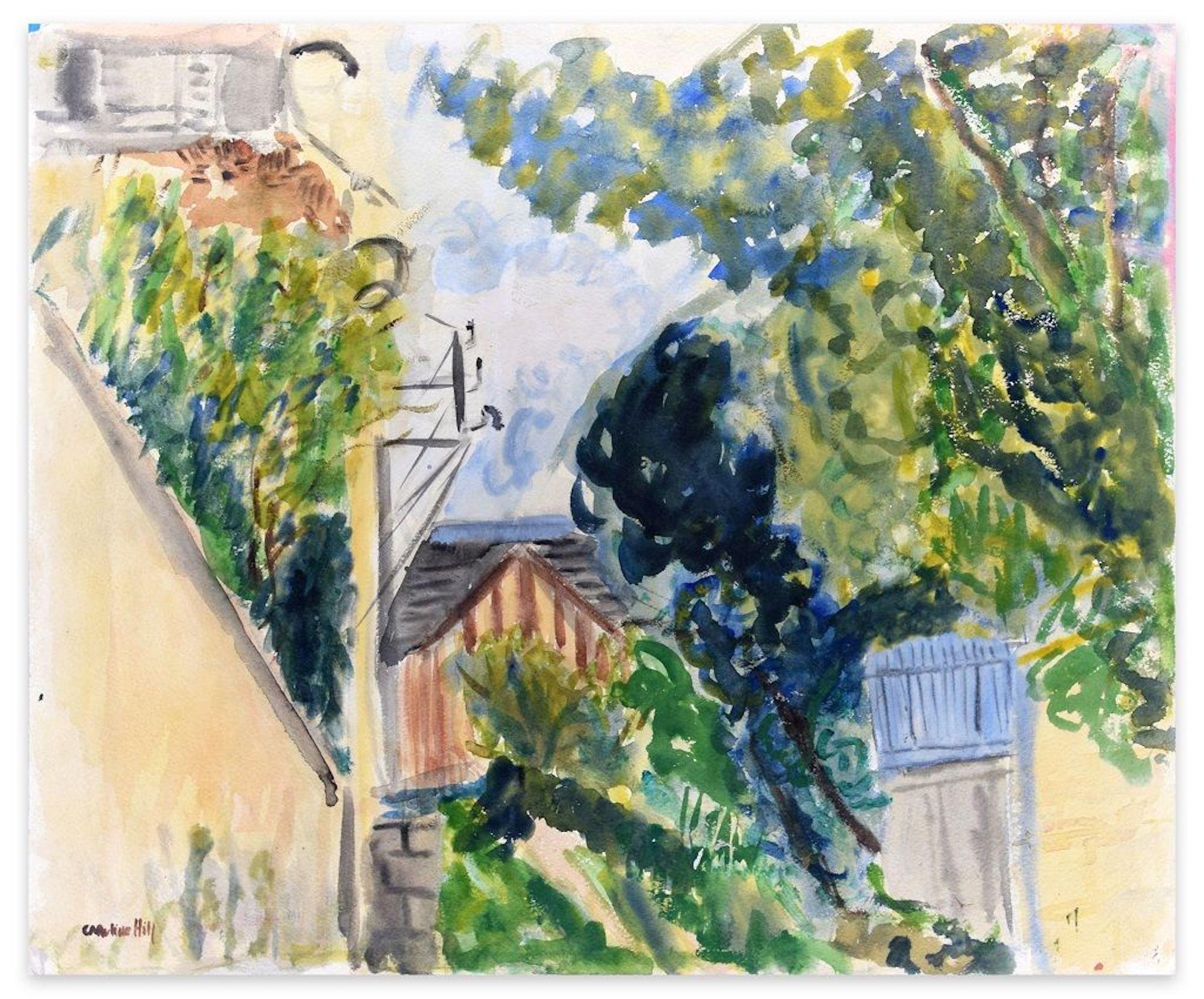 Outdoor View è un'opera d'arte realizzata negli anni '70 da Caroline Hill (1935-1983).

Acquerello originale su carta.

L'opera è firmata a mano in basso a sinistra.

Buone condizioni, tranne una piccola perdita di carta sull'angolo superiore