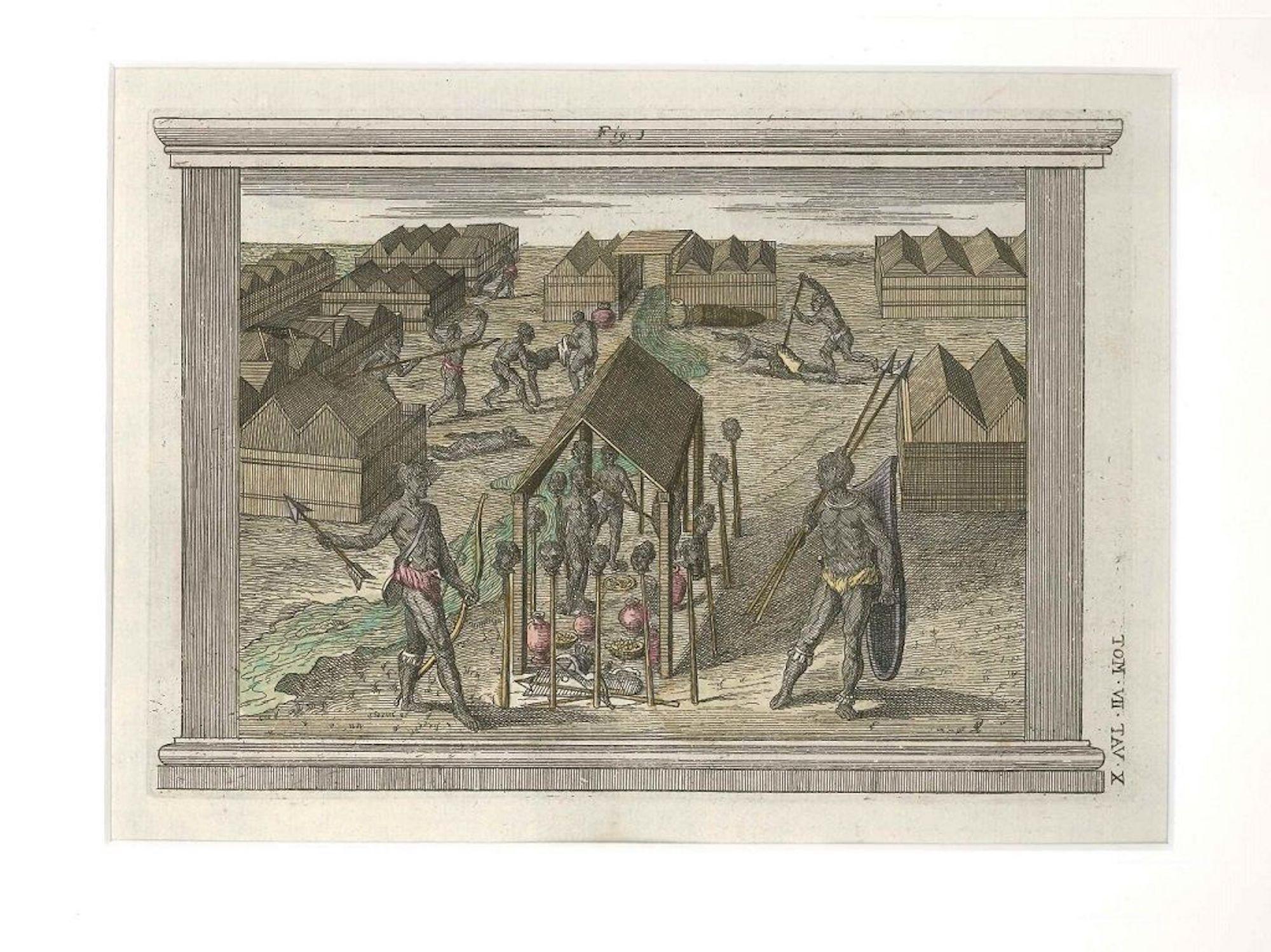 L'empilement de l'ennemi - eau-forte de G. Pivati - 1746/1751 - Print de Gianfrancesco Pivati