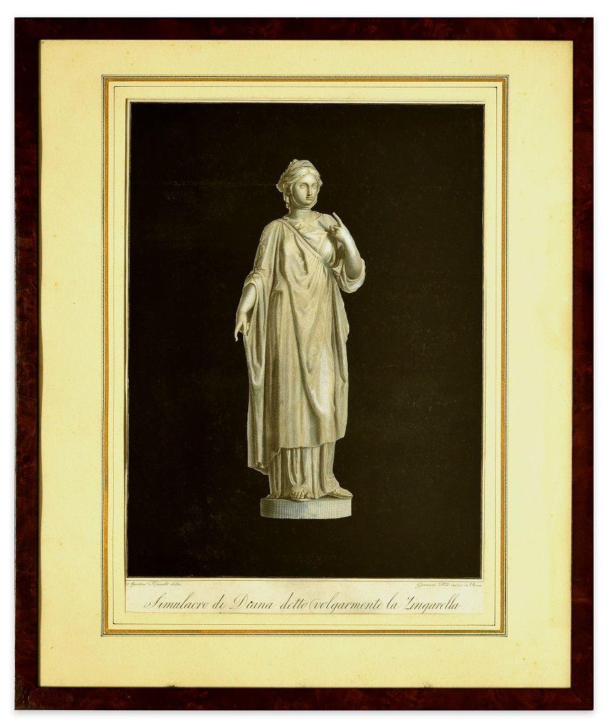 Giovanni Foto Veneto Figurative Print - Simulacro di Diana - Origina Etching After Agostino Tofanelli - 1821