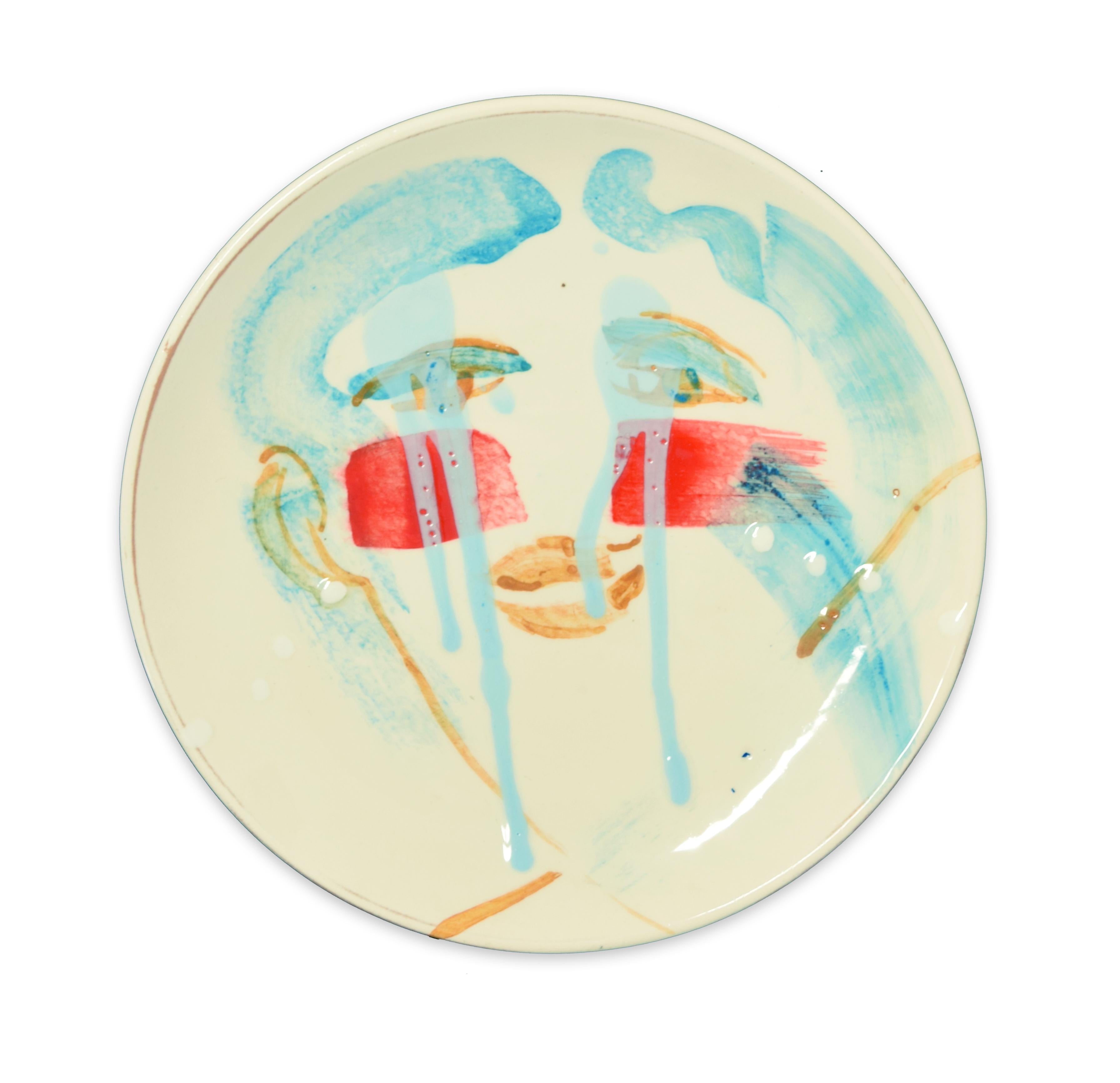 Teardrops - Hand-made Flat Ceramic Dish by A. Kurakina - 2019
