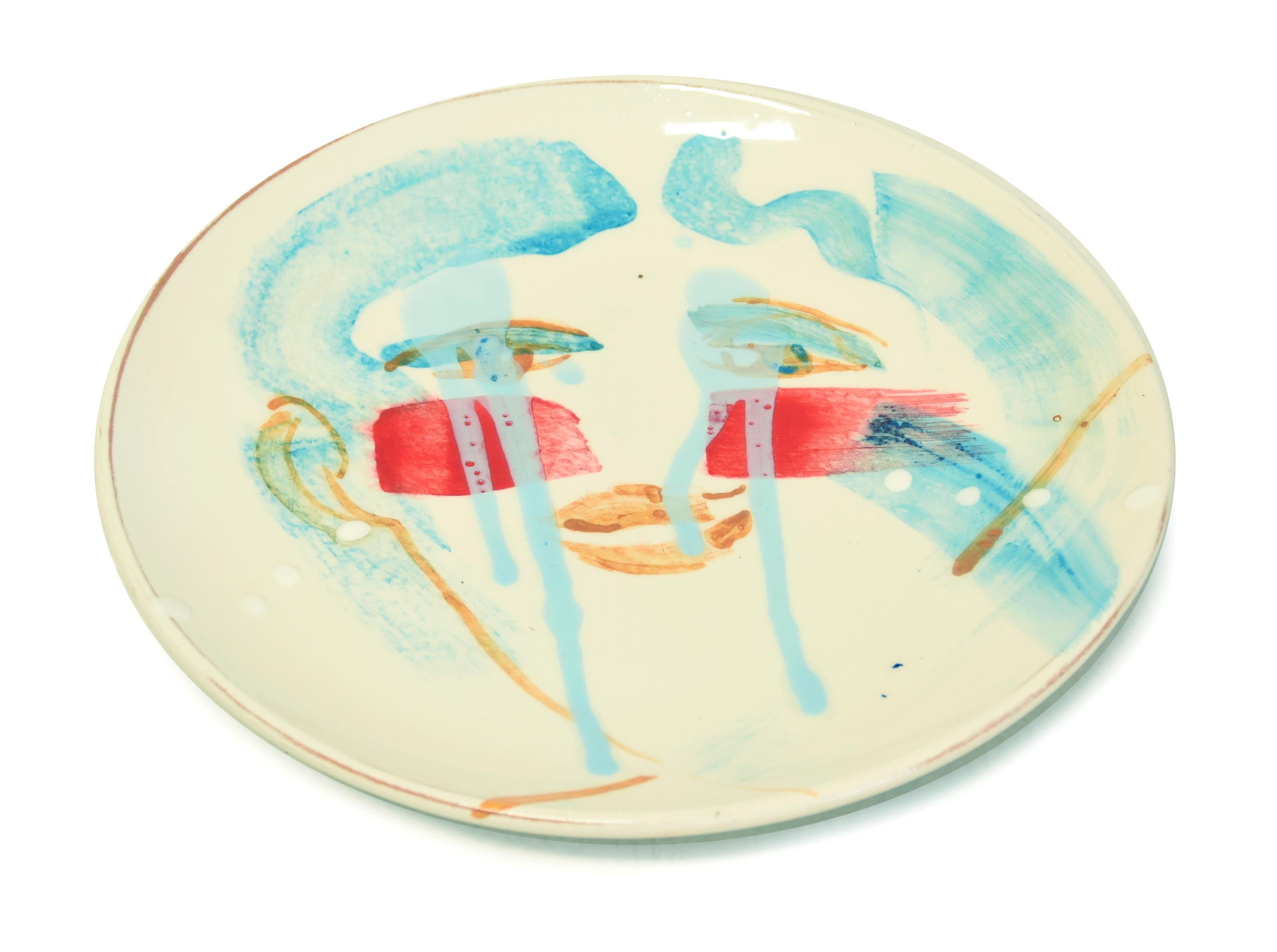 Teardrops - Hand-made Flat Ceramic Dish by A. Kurakina - 2019 - Contemporary Art by Anastasia Kurakina