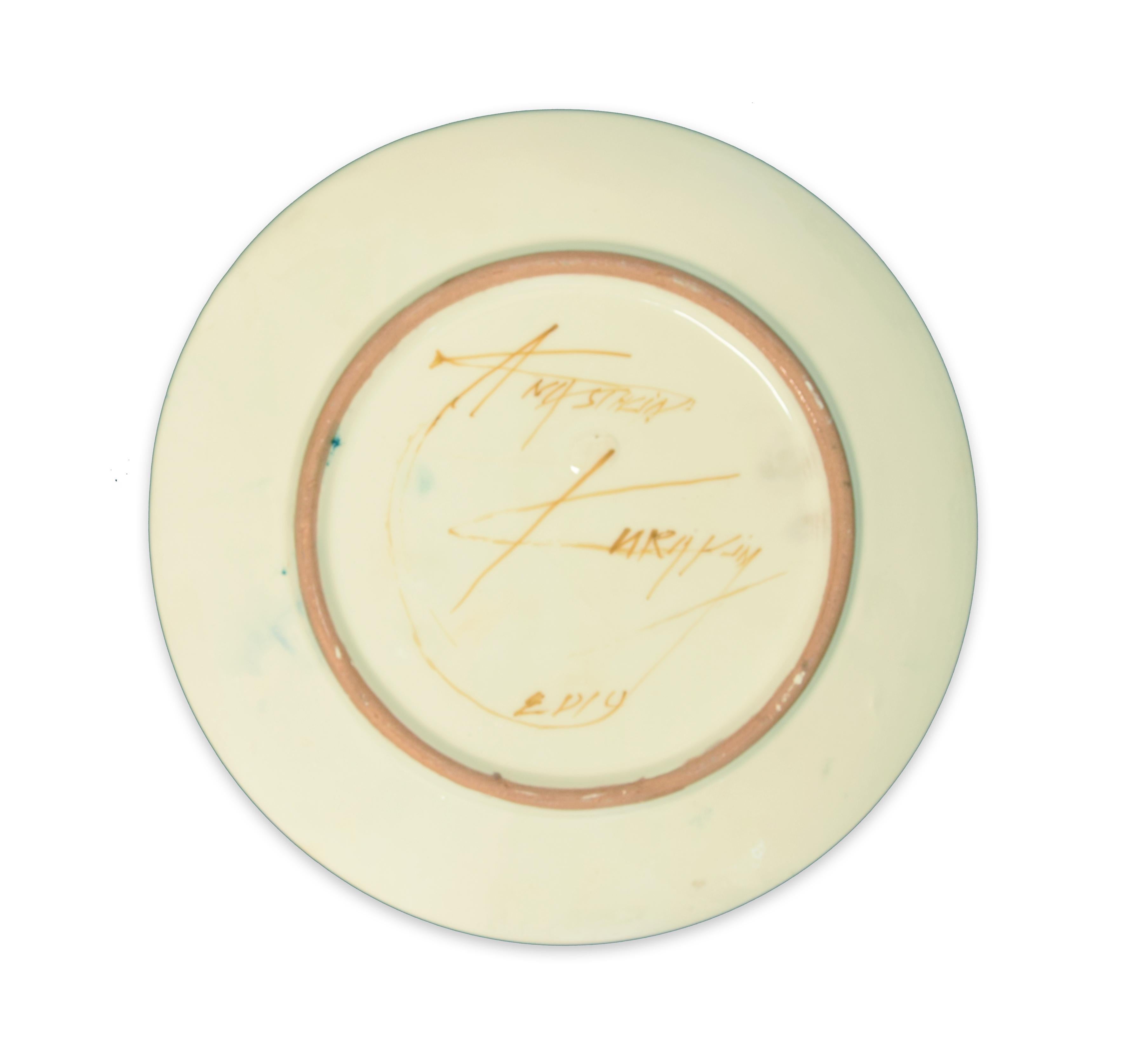 Teardrops is a beautiful hand-made flat ceramic dish realized by the Russian emerging artist, Anastasia Kurakina in 2019. 

Signed and dated by the artist on the back.

This is a ceramic dish representing a crying woman with particular attention to