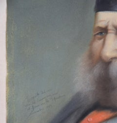 Portrait of Old Giuseppe Garibaldi - Chalk, Charcoal and Oil Pastels - 1880