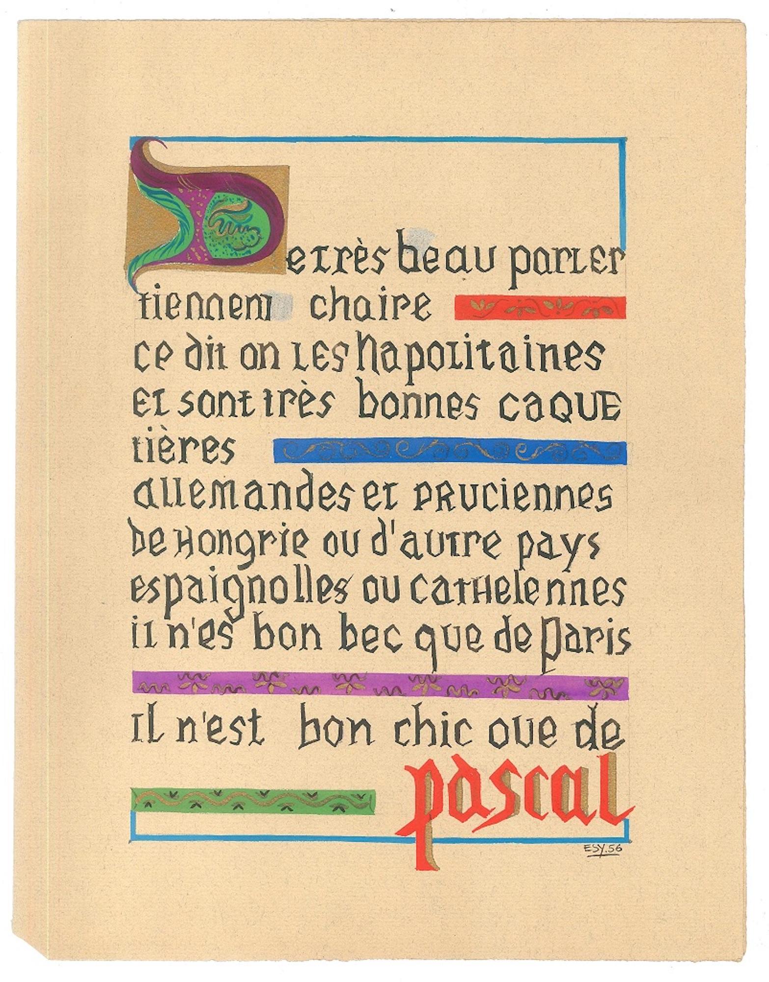 Dimensioni dell'immagine: 23,5 x 17 cm.

Prince è un'opera d'arte originale realizzata da Esy Beluzzi nel 1956.

Pittura originale su carta.

Firmato a mano e datato a penna blu nell'angolo in basso a destra: Esy 56.

Condizioni di zecca.