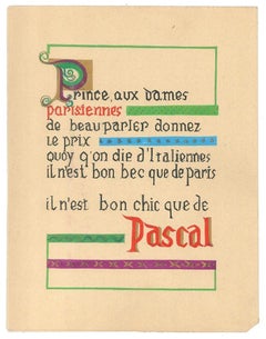 Prince - Original Ink and Tempera on Paper by Esy Beluzzi - 1956