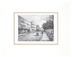 La Rue du Canal - View of New Orleans - Woodcut Print After Hubert Clerge - 1880