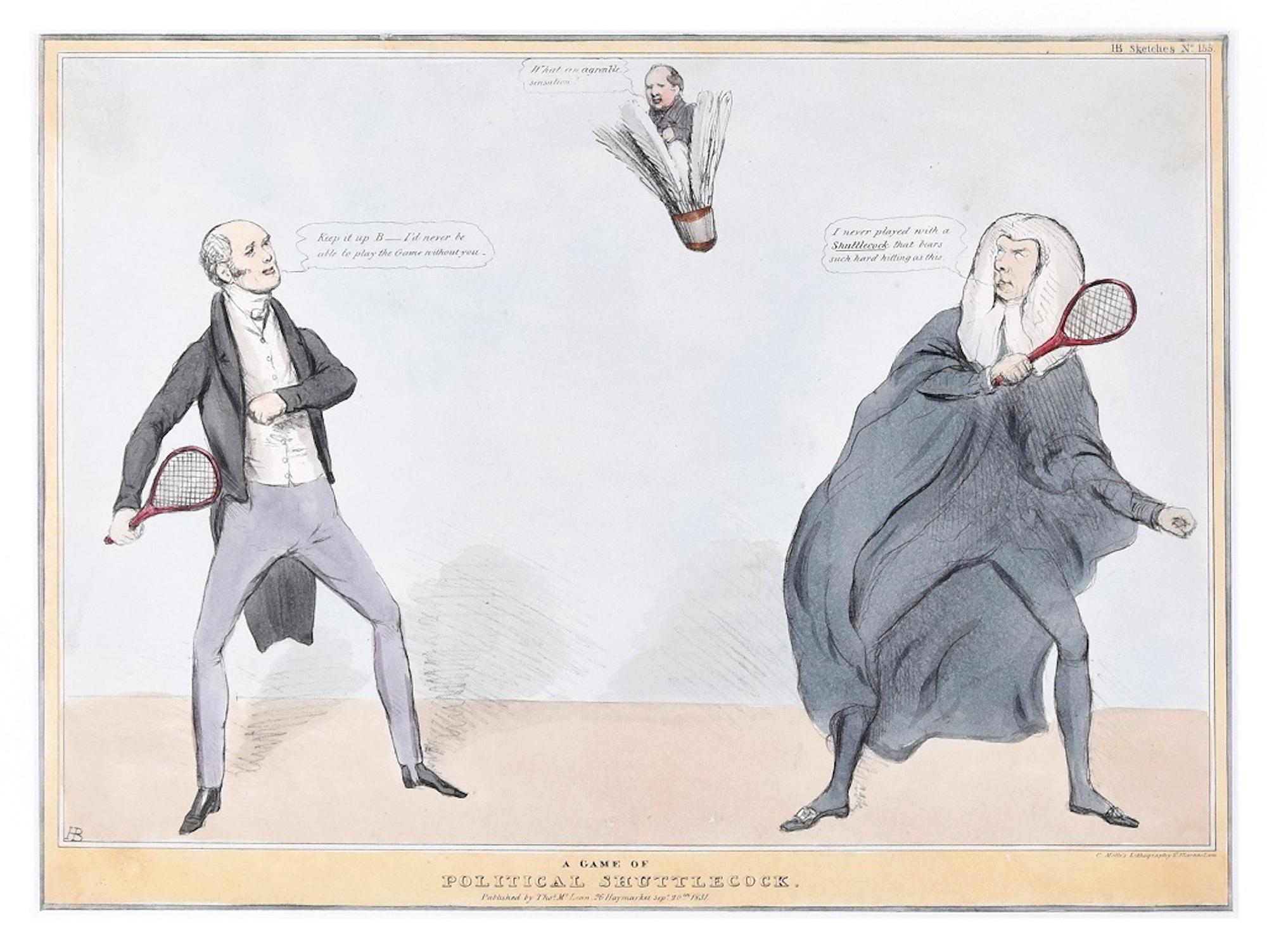 John Doyle Figurative Print – Bill: „ Political Shuttlecock Reform“, Spiel der politischen Umgestaltung - Lithographie von J. Doyle – 1831