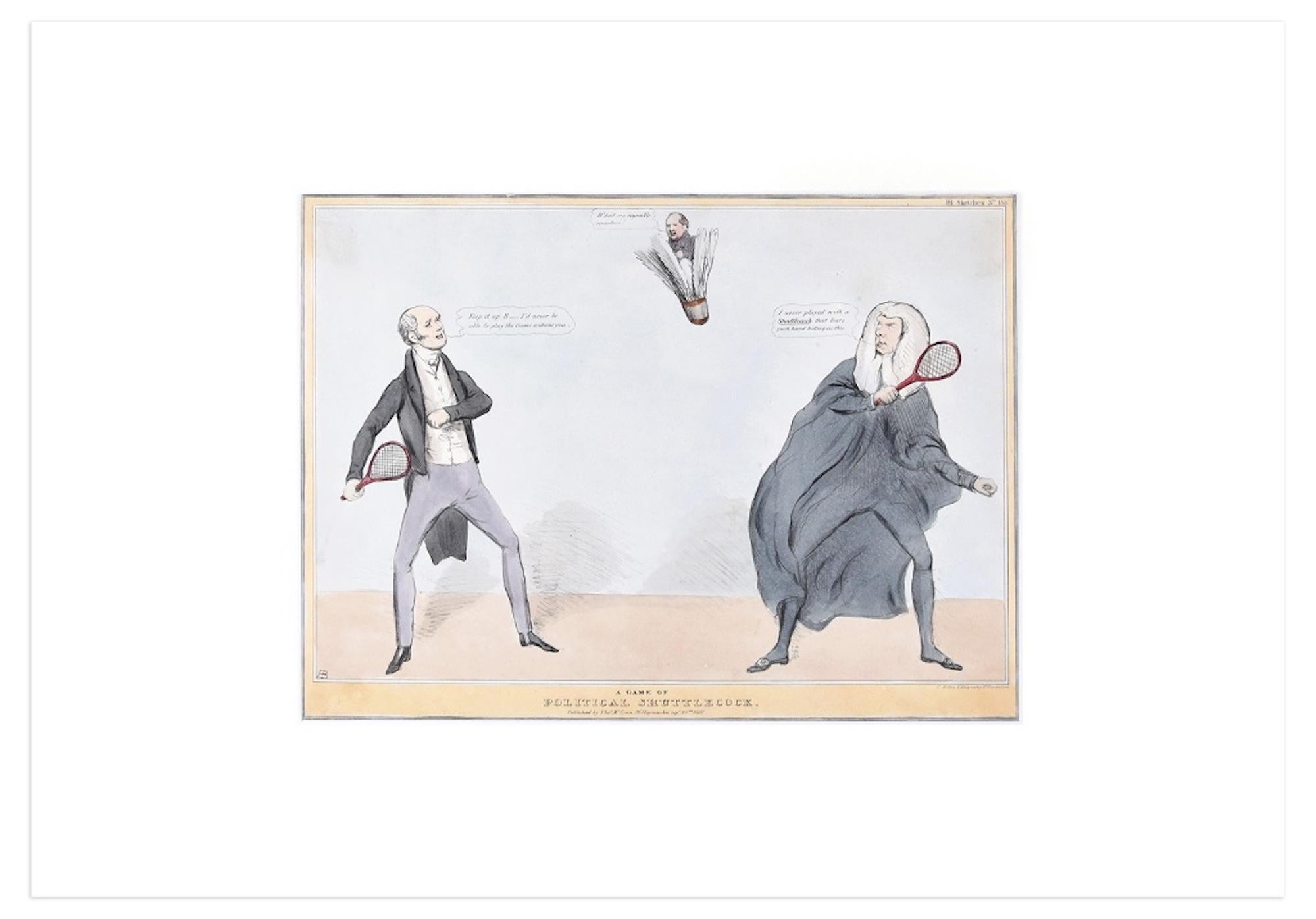 Bill: „ Political Shuttlecock Reform“, Spiel der politischen Umgestaltung - Lithographie von J. Doyle – 1831 – Print von John Doyle