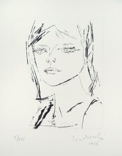 Anna's Portrait  - Original Etching by by A. Ciarrocchi - 1966