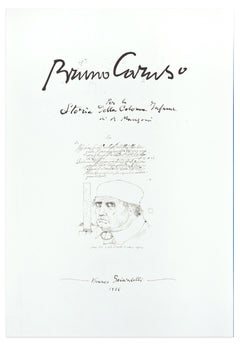 La peste, il Sospetto, la Colonna Infame – Original Lithograh von B. Caruso – 1985