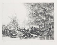 Used The Scrap Yard - Original Etching by R. Tommasi Ferroni - 1975