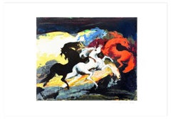 Carousel Of Three Horses - Original Screen Print by Gianni Testa - 1986