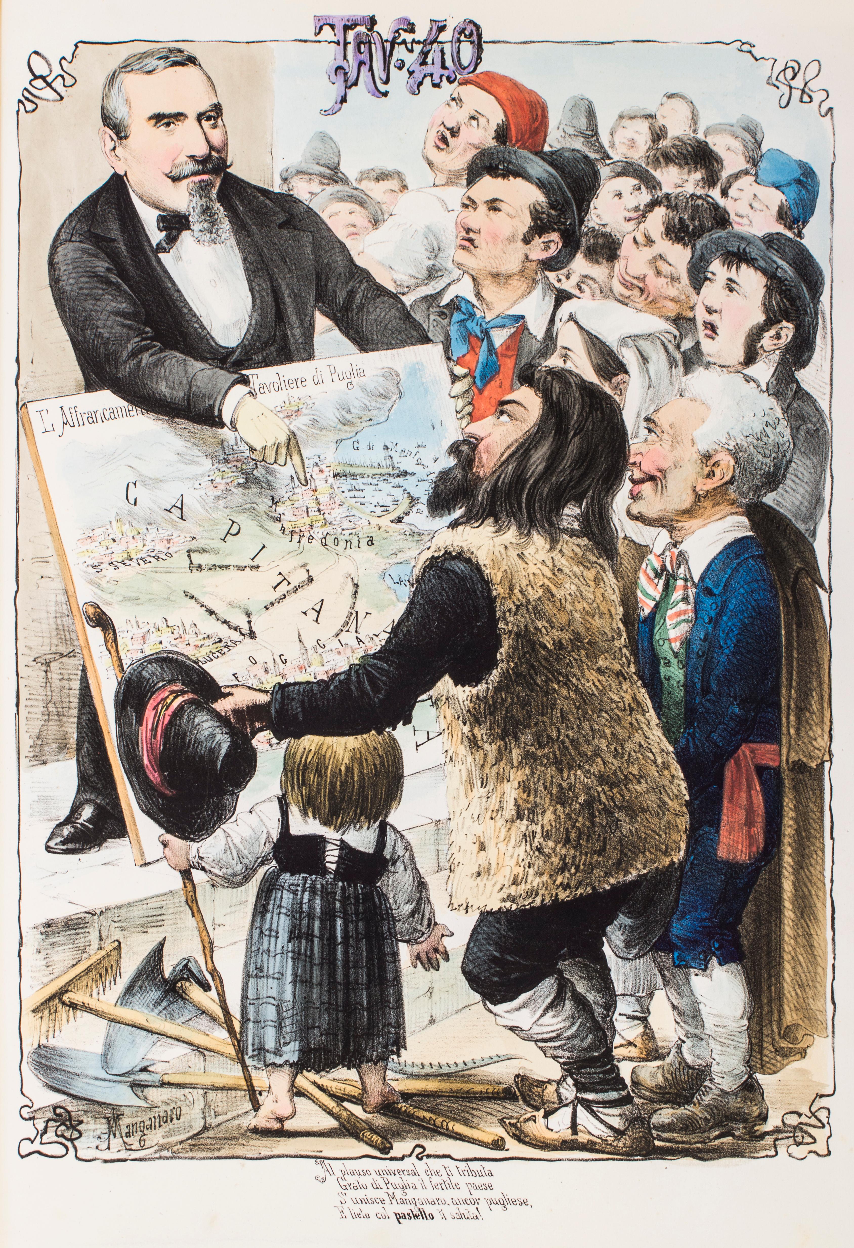 Figurative Print de Antonio Mangano - Giuseppe Andrea Angeloni - Litografía original de Antonio Manganaro - Años 1870