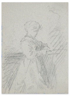 Woman - Original Pencil Drawing - Late 19th Century