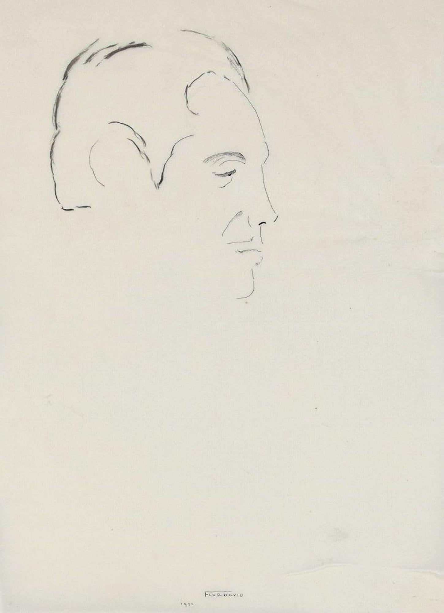 1950s man drawing