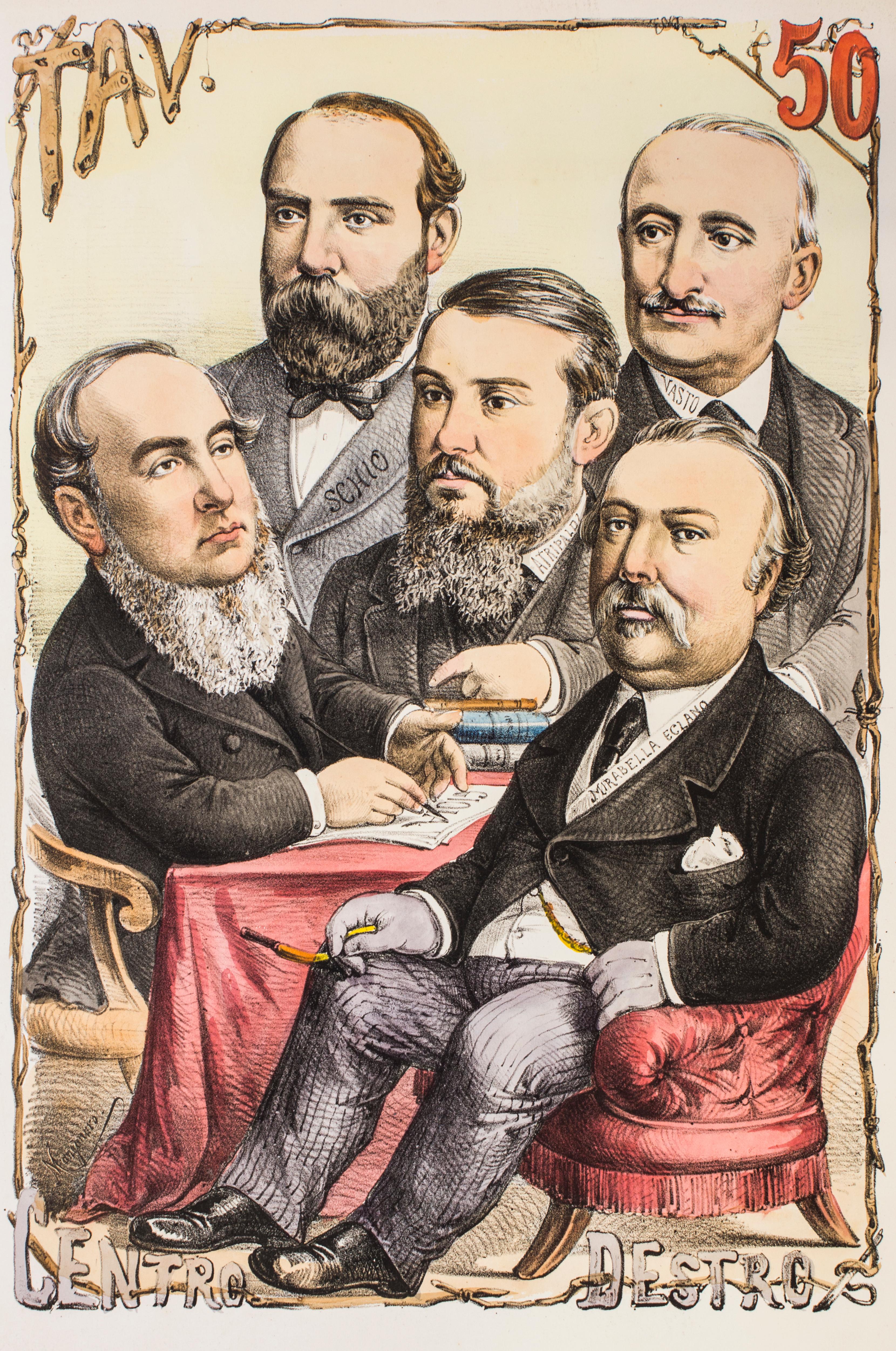 Figurative Print Antonio Manganaro - Centro Destro - Lithographie de A. Maganaro - années 1870