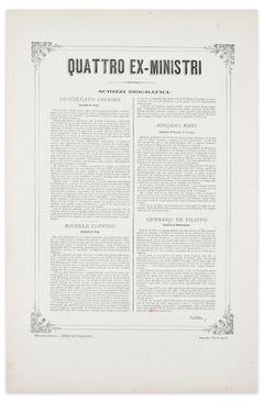 Quattro Onorevoli Ex Ministri - Litografia di A. Maganaro - Anni '70 del XIX secolo