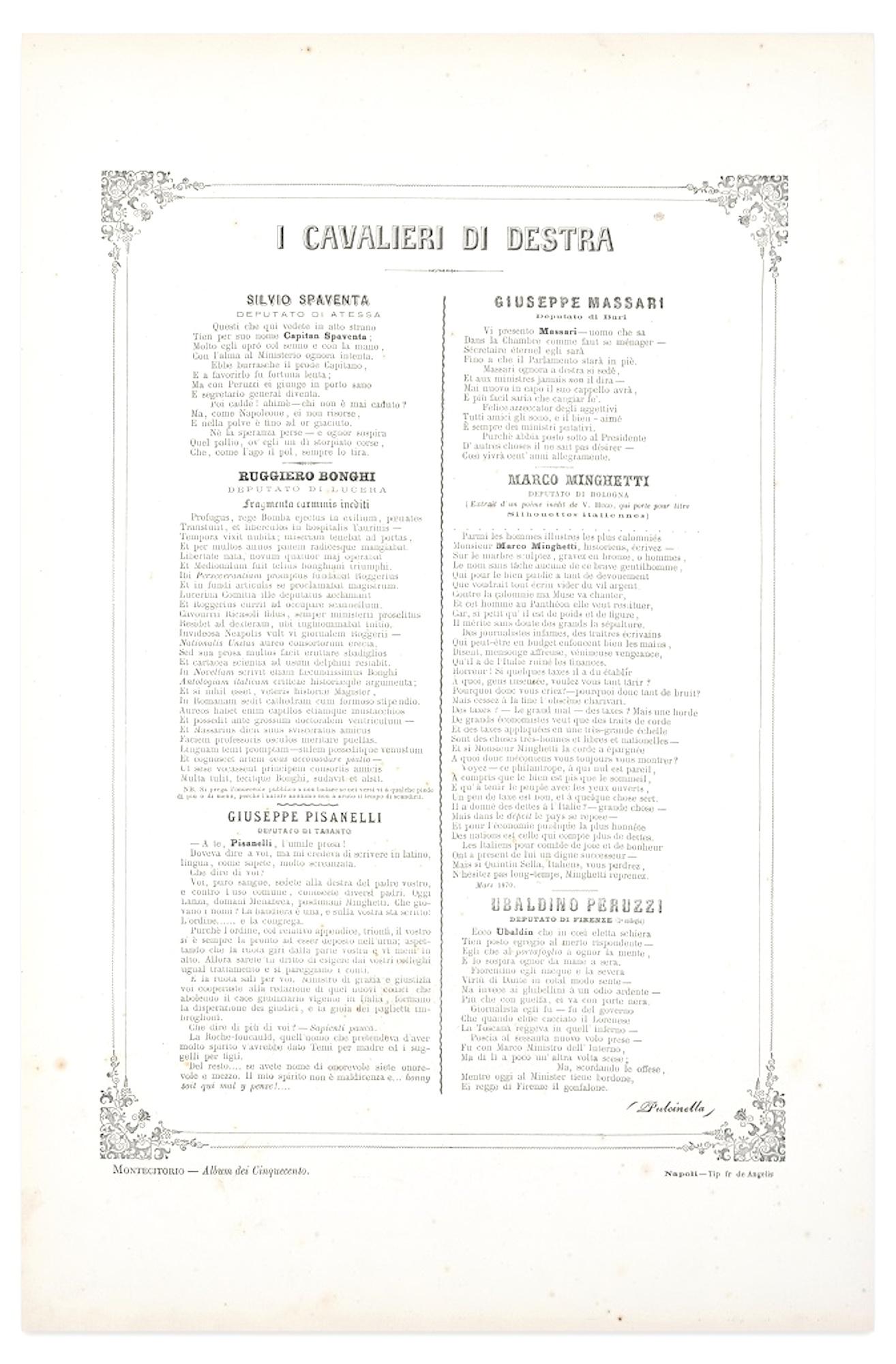 Il Capitan Spaventa – Lithographie von A. Maganaro – 1871 – Print von Antonio Manganaro