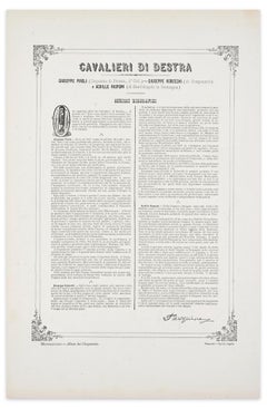 Cavalieri di Destra - Lithograph by A. Maganaro - 1870s