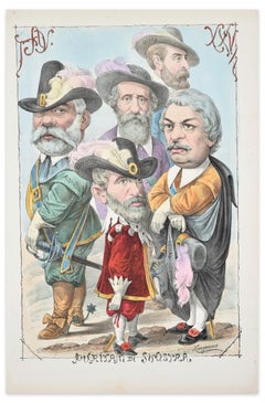 Puritani di Sinistra - Lithograph by A. Maganaro - 1870s